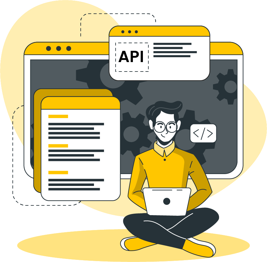 Custom AI API Website Illustration